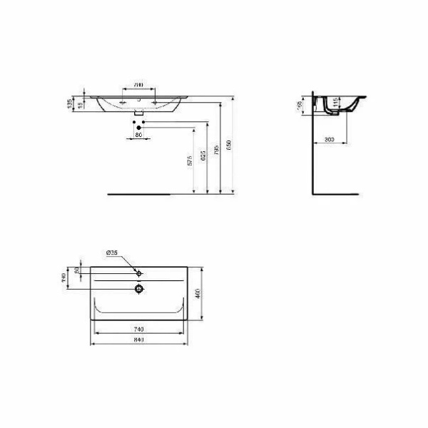 Lavoar pe mobilier Ideal Standard Connect Air 84x46 cm - Img 3