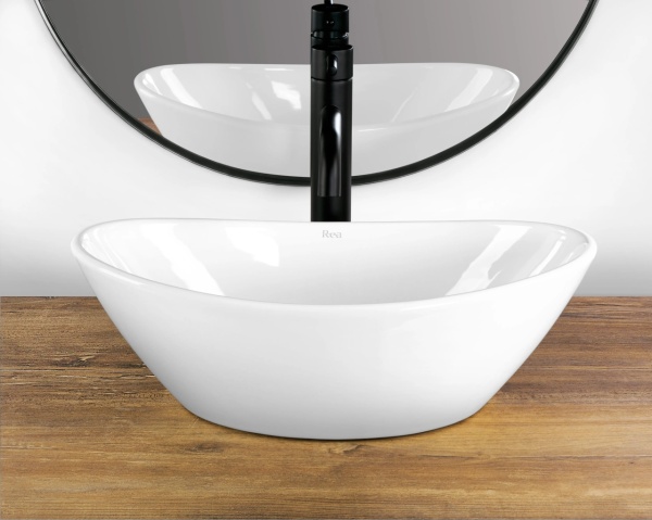 Lavoar pentru baie Rea Kate 36 cm, Cu tip de montare pe blat , Culoare Alb - Img 2
