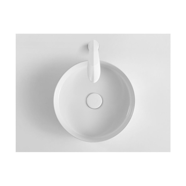 Lavoar PRO VERONA White, 36x36x12 cm, montaj pe blat, forma rotunda, ceramica sanitara, Alb - Img 4