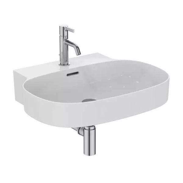 Lavoar suspendat Ideal Standard Atelier Linda-X 60 cm alb lucios cu orificiu baterie si preaplin - Img 4