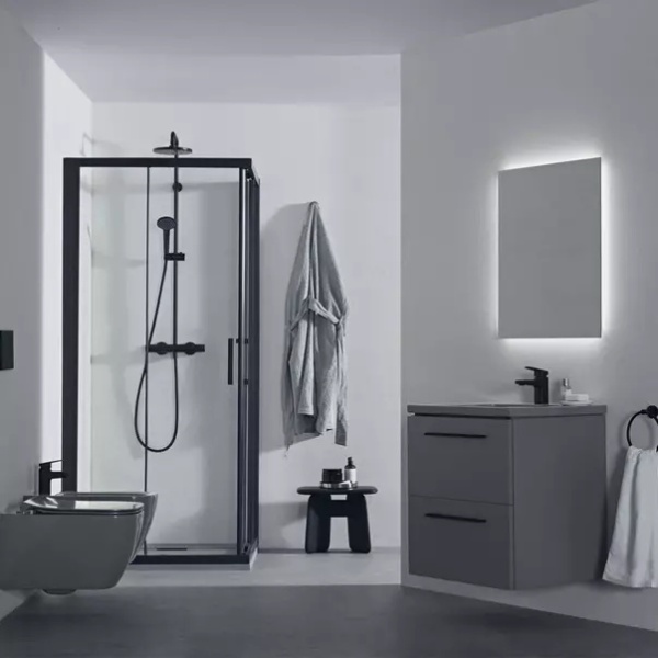 Lavoar suspendat Ideal Standard i.life B gri lucios 61 cm cu orificiu baterie si preaplin - Img 9