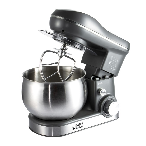 Mixer cu bol AIRNOVA® VitaBlend BLD-10, 1200W, Bol inox 5L, 3 Accesorii, 6 Viteze, Negru/Inox - Img 3