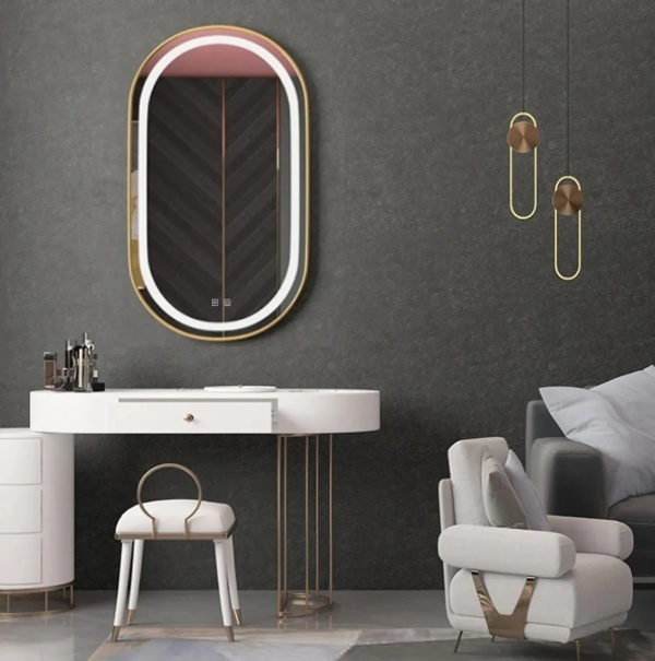 Oglind?? LED OLL 60x90 cm Brush Gold - Img 7