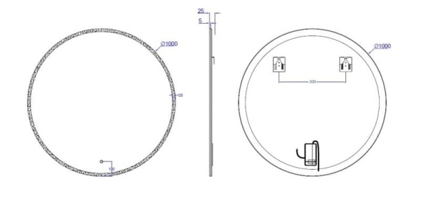 Oglinda LED 80cm, Sistem dezaburire, Lumina reglabila, 2 Difuzoare Bluetooth - Img 4
