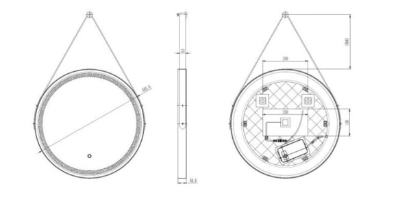 Oglinda LED, cu lumina reglabila, Dimensiune 60cm, Design Elegant - Img 2