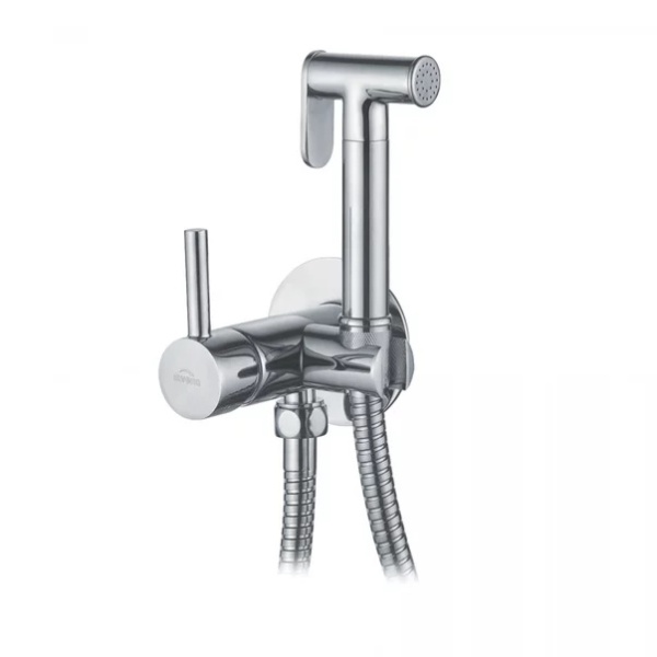 Pachet vas wc suspendat Rea, capac softclose si set dus igiena intima crom cu baterie incastrata Invena Bidetta - Img 4