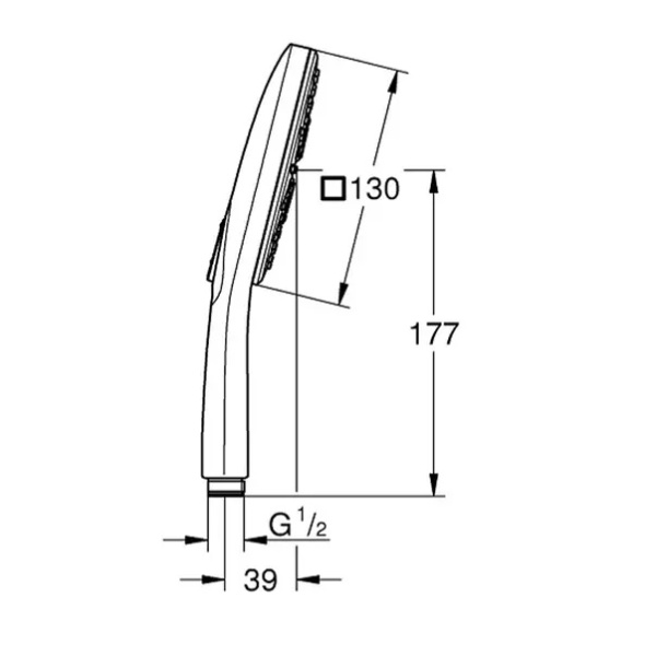 Para de dus Grohe Rainshower SmartActive 130 Cube 3 functii antracit periat Hard Graphite - Img 8