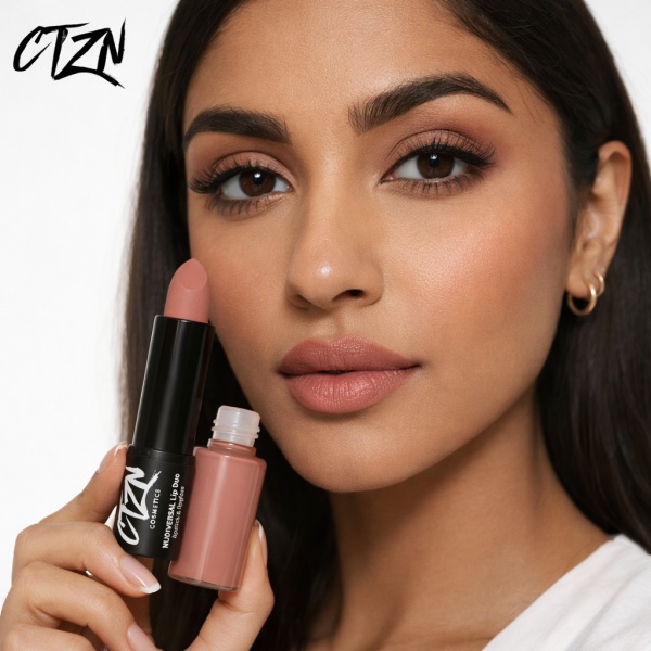 Ruj si creion de buze CTZN, Nudiversal Lip Duo, rezistent la apa, cu unt de mango salbatic, Fez - Img 4