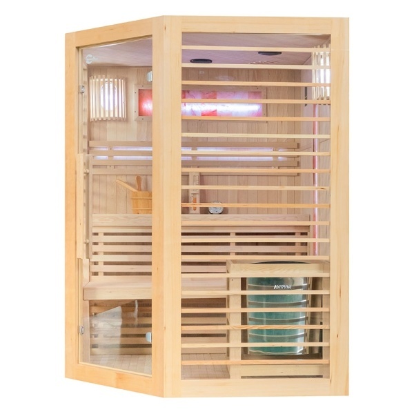 Sauna finlandeza cu temperatura inalta si soba Harvia 6kW pentru 3 persoane EL3CS 150 x 150 cm - Img 5