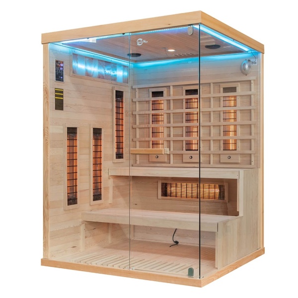Sauna uscata cu infrarosu si terapie cromatica pentru 3 persoane EP3RS stanga 150 x 140 cm - Img 5