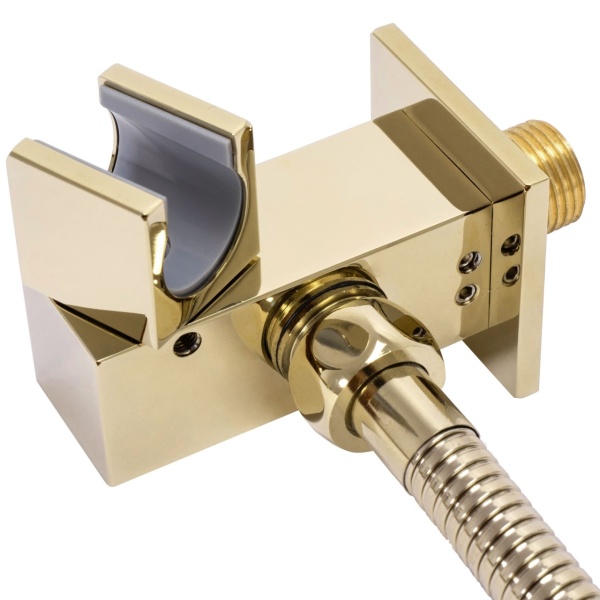 Set Baterie Dus Cu Termostat 2 Functii REA DAVIS L.GOLD, Montaj In Perete, Para Patrata Tip Ploaie 30 X 30 Cm, 2 Functii , Finisaj Auriu - Img 6