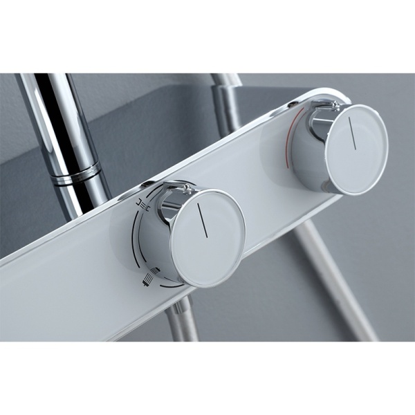 Set de dus F12A Design Modern, Cu Efect de Ploaie si Afisaj LCD, Culoare Crom - Img 7