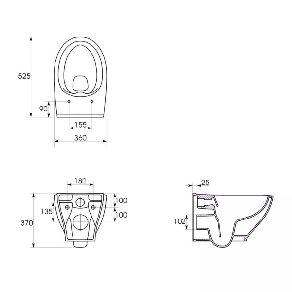 Set vas WC suspendat A29 Cersanit Moduo si capac slim softclose alb - Img 3