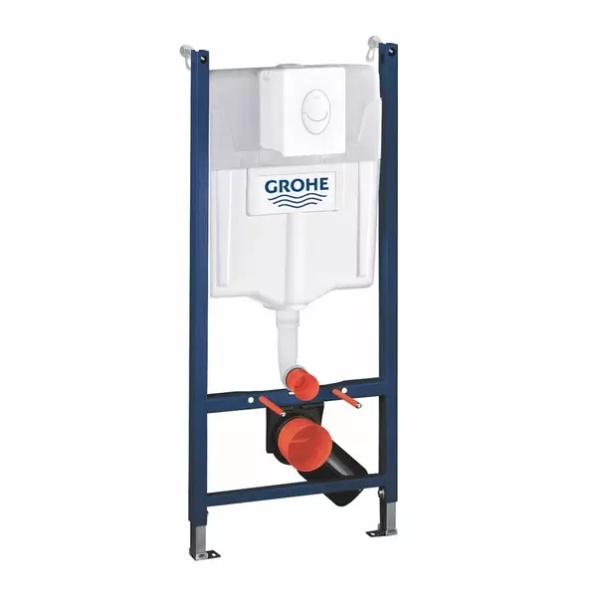 Set vas WC suspendat cu capac Grohe rezervor incastrat Solido Compact 4 in 1 cu clapeta alba Skate Air preasamblat - Img 2