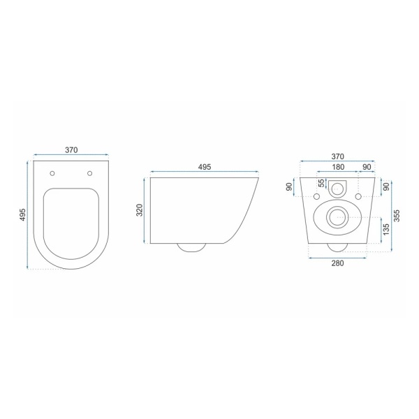 Set vas wc suspendat Rea Carlos Lava Mat rimless cu capac softclose - Img 5