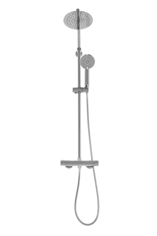 Sistem Complet De Dus Cu Termostat REA BLISS, Montaj Pe Perete, Para Rotunda Tip Ploaie 20 X 20 Cm, 2 Functii , Finisaj Crom - Img 3
