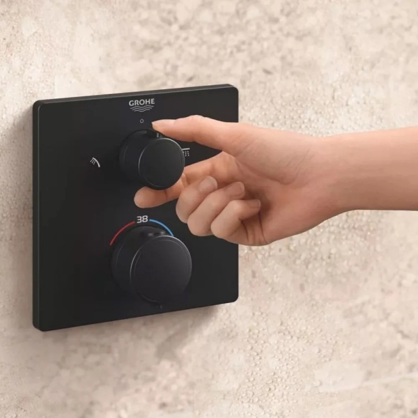 Sistem de dus incastrat Grohe Precision cu palarie patrata Vitalio Comfort 250 negru mat - Img 5