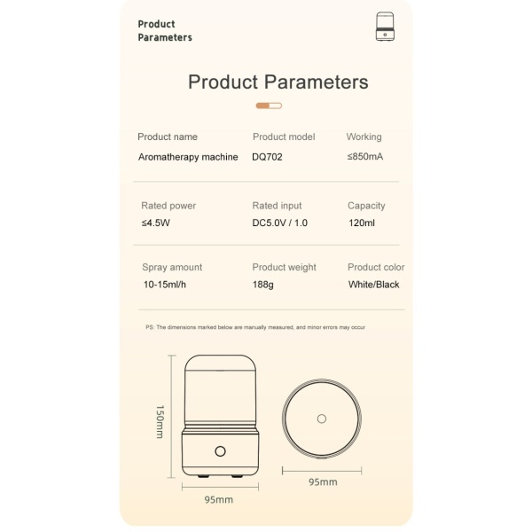 Umidificator de Aer SeveShop, Cu Lumini si Difuzor Aromaterapie, Evaporare Rece, Capacitate Rezervor 180 ml, Panou Comanda Digital, Functionare Continua, Usor de Curatat, Design Compact pentru Casa, Birou si Masina, Alimentare Directa, Alb - Img 4