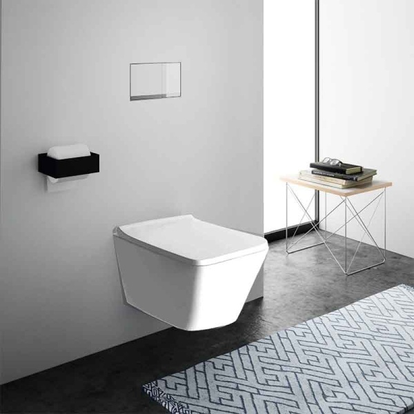 Vas WC suspendat din ceramica model rimless capac inclus din duroplast Spectrum Lima 3.0 Tornado Flush 34 x 48.5 cm alb - Img 3