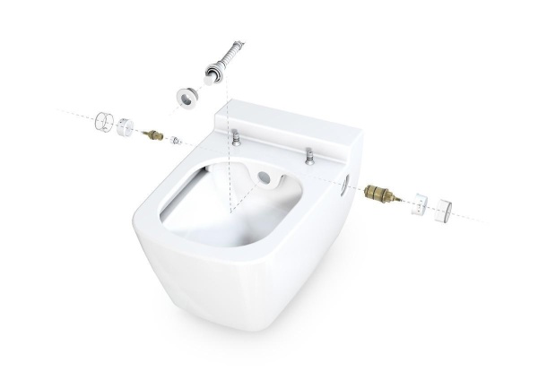 Vas WC Teceone suspendat cu functie bideu Alb, si capac Soft-Close inclus - Img 3