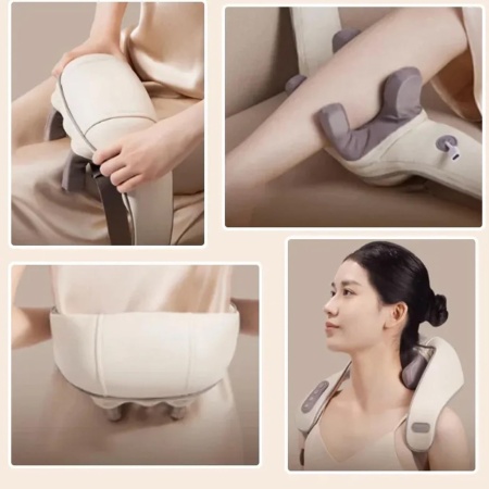 Aparat de Masaj Inteligent pentru Gat SeveShop, Caldura si Ameliorarea Durerii, Relaxare si Fizioterapie, 5D Deep Dual Mode, 4 Moduri de Masaj, Vibromasaj Eficient pentru Relaxarea Musculara, Activare Circulatie si Terapie Anti-Stress, Gri Platinat - Img 4