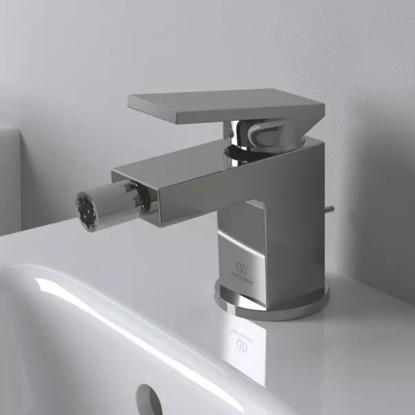 Baterie bideu Ideal Standard Atelier Extra argintiu Silver Storm cu ventil Pop-Up - Img 4