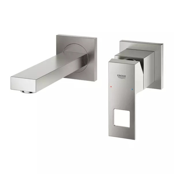 Baterie lavoar incastrata Grohe Eurocube S crom periat Supersteel fara corp ingropat - Img 2