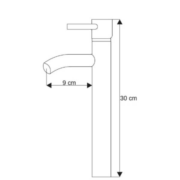 Baterie lavoar PRO FLORA High, Montaj pe blat, inaltime 30 cm, finisaj Crom - Img 2