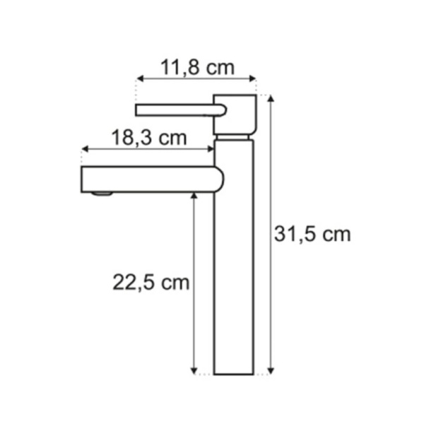 Baterie lavoar PRO HELIA HIGH BLACK, Montaj pe blat, inaltime 31.5 cm, finisaj Negru Mat - Img 4
