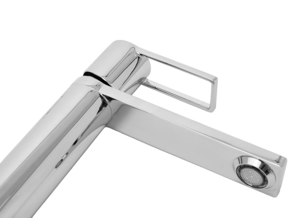 Baterie Lavoar REA FLIP CHROME HIGH, Montaj Pe Blat, Capat Fix, Monocomanda, Inaltime 31.5 Cm, Crom - Img 4
