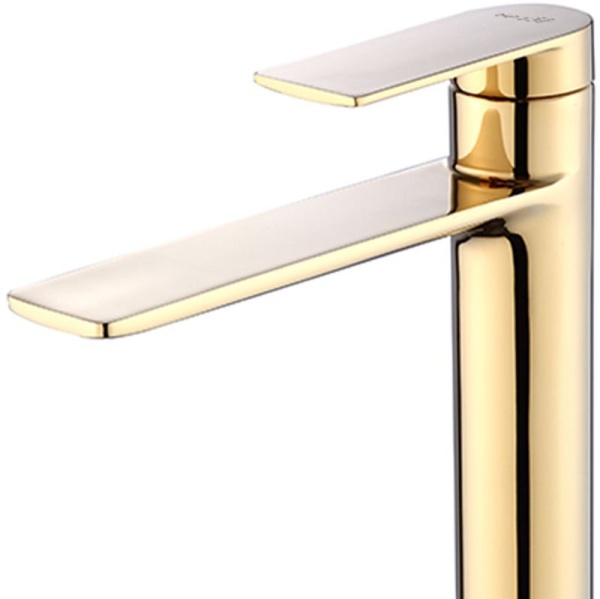 Baterie Lavoar REA STORM GOLD HIGH, Montaj Pe Blat, Capat Fix, Inaltime 29.5 Cm, Finisaj Auriu - Img 3