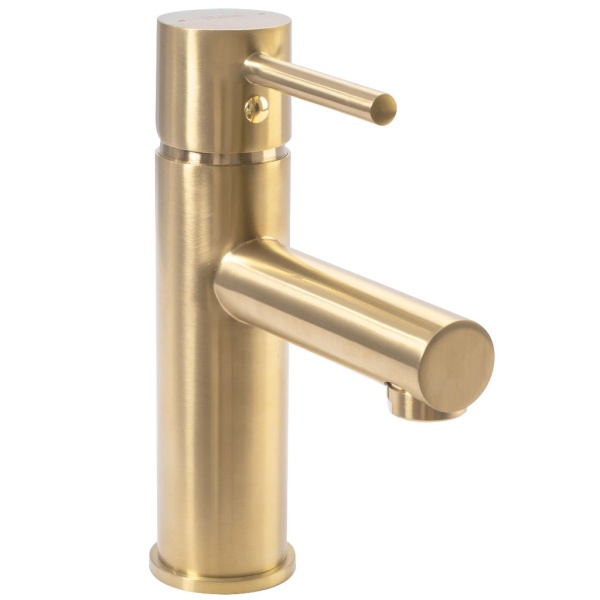 Baterie lavoar REA TESS Low Gold, Inaltime 18cm, finisaj Auriu periat - Img 5