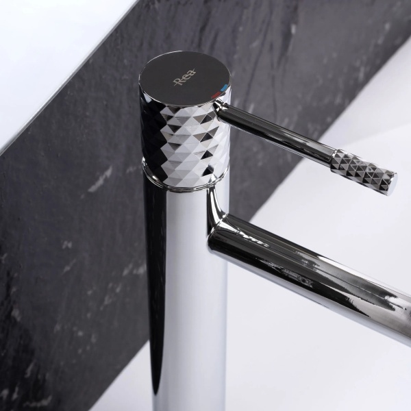 Baterie pentru lavoar Rea Lungo Diamond, Culoare Crom - Img 6