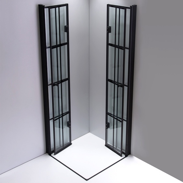 Cabina de dus BS08B Patrata 90x90cm Design Modern Negru + Cada de Dus Riko, Culoare Negru - Img 5