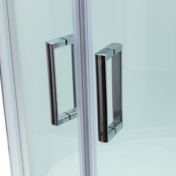 Cabina de dus cu hidromasaj culoare crom periat si cadita alba Puerto-01B 90x 90 cm - Img 6
