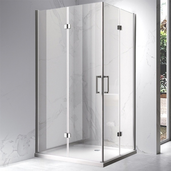 Cabina de dus dreptunghiulara din sticla securizata cu cadita de dus neagra KZ12B/ST03A 100 x 80 cm - Img 2
