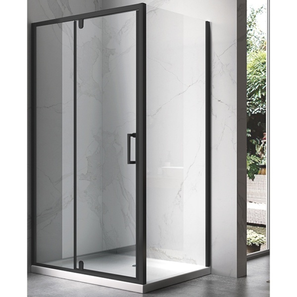 Cabina de dus Dreptunghiulara KZ07D, Design Modern 120x100cm, Culoare Negru - Img 3