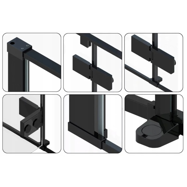 Cabina de dus Fargo, Dimensiune 100x80cm, Culoare Black Mat - Img 3