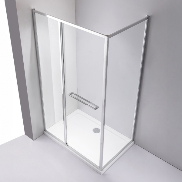 Cabina de dus Kira Dreptunghiulara 90x80cm, Design Modern, Culoare Crom - Img 5