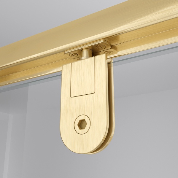 Cabina de dus KZ04B, Patrata , Design Modern, Dimensiune 80x80cm, Culoare Auriu Periat - Img 5