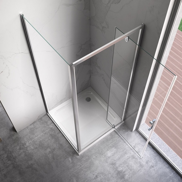 Cabina de dus KZ04C patrata ,Dimensiune 90x90cm , Culoare Crom - Img 5