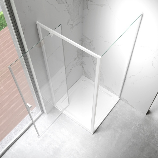 Cabina de dus KZ05A Dreptunghiulara 90x80cm, Design Modern, Culoare Alb - Img 5