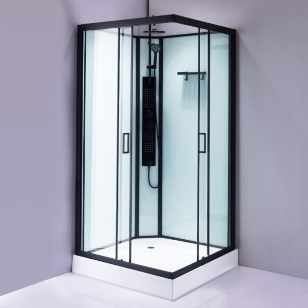 Cabina de dus LISA cu Hidromasaj, Dimensiune 90x90cm, Culoare Negru - Img 2