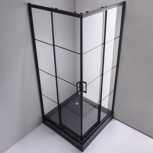 Cabina de dus patrata din sticla securizata cu cadita de dus antialunecare BL32B-SXL02B 90 x 90 cm - Img 4