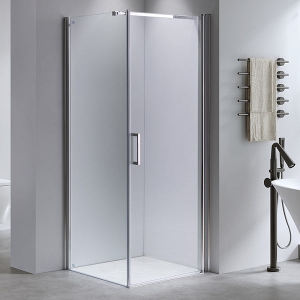 Cabina de dus Patrata KZ1190C, Design Modern 100x100cm, Culoare Crom - Img 3