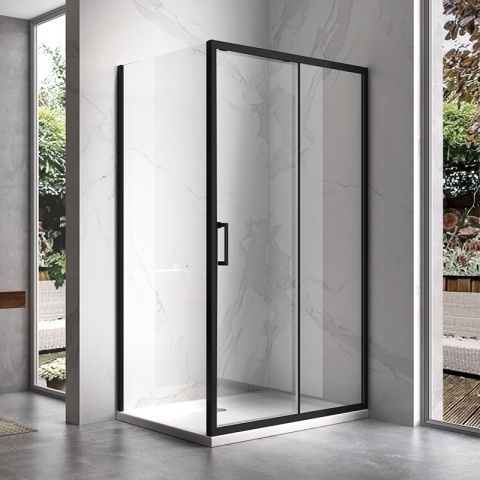 Cabina de dus rectangulara KZ103 Neagra 90x80 cm - Img 3