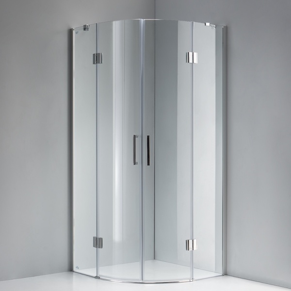 Cabina de dus Semirotunda KZ92A, Design Modern 80x80cm, Culoare Crom - Img 4