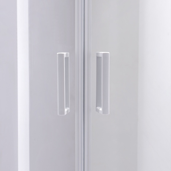 Cabina de dus Semirotunda KZ94D, Dimensiune 70x70cm, Culoare Alb - Img 5