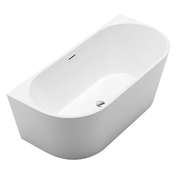 Cada de baie Autoportanta 150x75x58cm, Montaj pe perete, Design Modern, Culoare Alb - Img 2