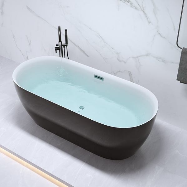 Cada de baie Cesana 518B 160x75cm ,Culoare Negru, Deversor Cromat - Img 6